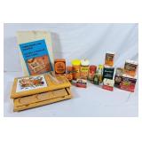 Vintage Cheese Board & Coasters & Collection of