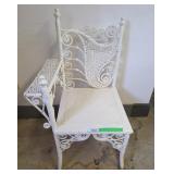 Lovely Wicker chair with side rest 21' long x 18
