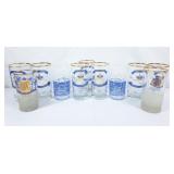 Vintage Coronation Glasses & Blue & White Striped
