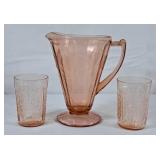 Vintage Jeanette Pink Depression Glass Footed