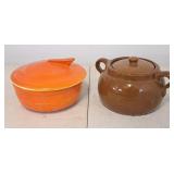 Vintage Stoneware Bean Pot & Seville Covered