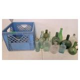 Collection of Coloured Glass Bottles & Plastic