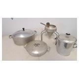 Vintage Aluminum Covered Server, Ice Bucket.