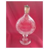 Exquisite 19th C Hand Blown Etched Glass