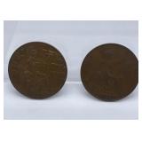 Great Britain 1920 and 1936 bronze pennies