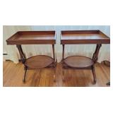Pair of tray top side tables