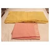 Pair of wool blankets. Kenwood. Yellow blanket
