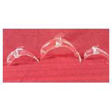 Trio of Glass Dolphins