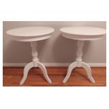 Pair of painted modern pedestal tables