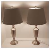 Pair of modern metal lamps. 28' h