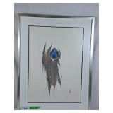 Robert Wu Peacock Feather Marbled Graphic Artwork