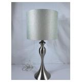 Lovely Silver Lamp w/Mint Green Woven Lamp Shade