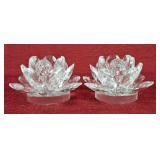 Glass Floral Candle Holders