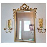 Lovely elegant mirror with 2 candle holders