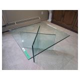 Solid 3/4' Thick Tempered Glass Modern Coffee