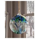 Elegant hanging art glass ball. 6' h x 6' w