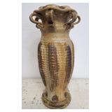 Elegant pottery pedestal stand. 16 1/2' h