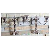 Silver plated candelabras 11' w x 9' h