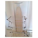 Ironing board, Moulinex iron, and cloths drying