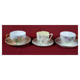 Trio of Teacups & Saucers - Belleek & Limoges, No