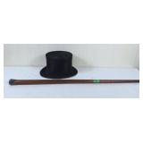 Christys' London Top Hat and walking stick