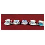 Collection of Pretty Blue Teacups - Aynsley,