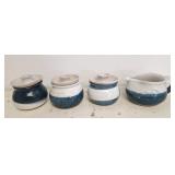 Pottery barn creamer & 3 sugar dishes