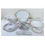 Lovely floral Limoges raised plate, Silesia