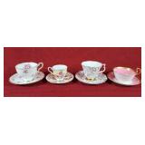 Assortment of Pretty Pink Teacups & Saucers -