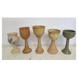 Lovely pottery wine goblet's