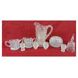 Lovely Cut Glass Pitcher, Cream & Sugar, Bell &