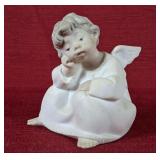 Vintage Lladro 'Angel Thinking' Porcelain Figure