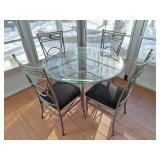 Lovely modern metal dining room table with 4