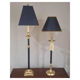 Black & Brass Table Lamps - 35'H & 30'H