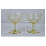 Vintage Tiffin Yellow Glass Dessert Cups