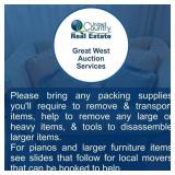 Please bring help!  Local movers available!