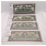 4-1937 Canada $1 Bills