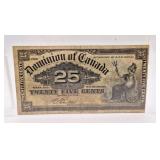 1900 Canada 25 Cent Bill