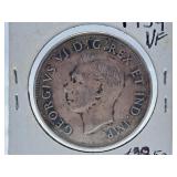 Very Fine 1939 Canada One Dollar Coin
