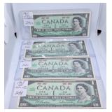 Four Choice Uncirculated 1967 Canada One Dollar