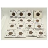 16 USA Indian Head Pennies, starting in1890 Small