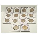 14 Uncirculated USA 50 cent pieces. Starting with
