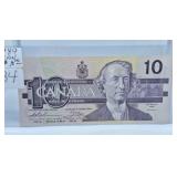 1989 Choice Uncirculated Canada Ten Dollar Bill