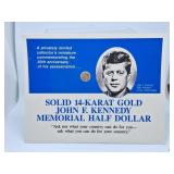 14K Gold John F Kennedy Memorial Half Dollar