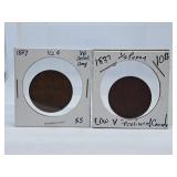 Pair of 1837 Province Du Bas Canada Half Pennies