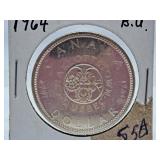 Brilliant Uncirculated 1964 Canada One Dollar