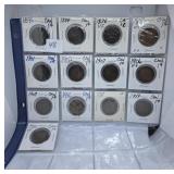 13 Canada Pennies Starting with the Year 1896