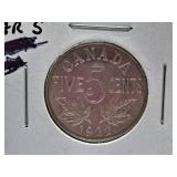 Extra Fine 1922 Canada Nickel