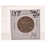 Rarer 1871 Canada Silver 50 cent piece