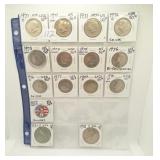 13 Uncirculated USA 50 cent pieces and 2 USA $1